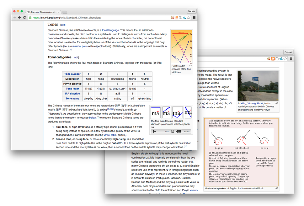 A screenshot of two wikipedia articles.