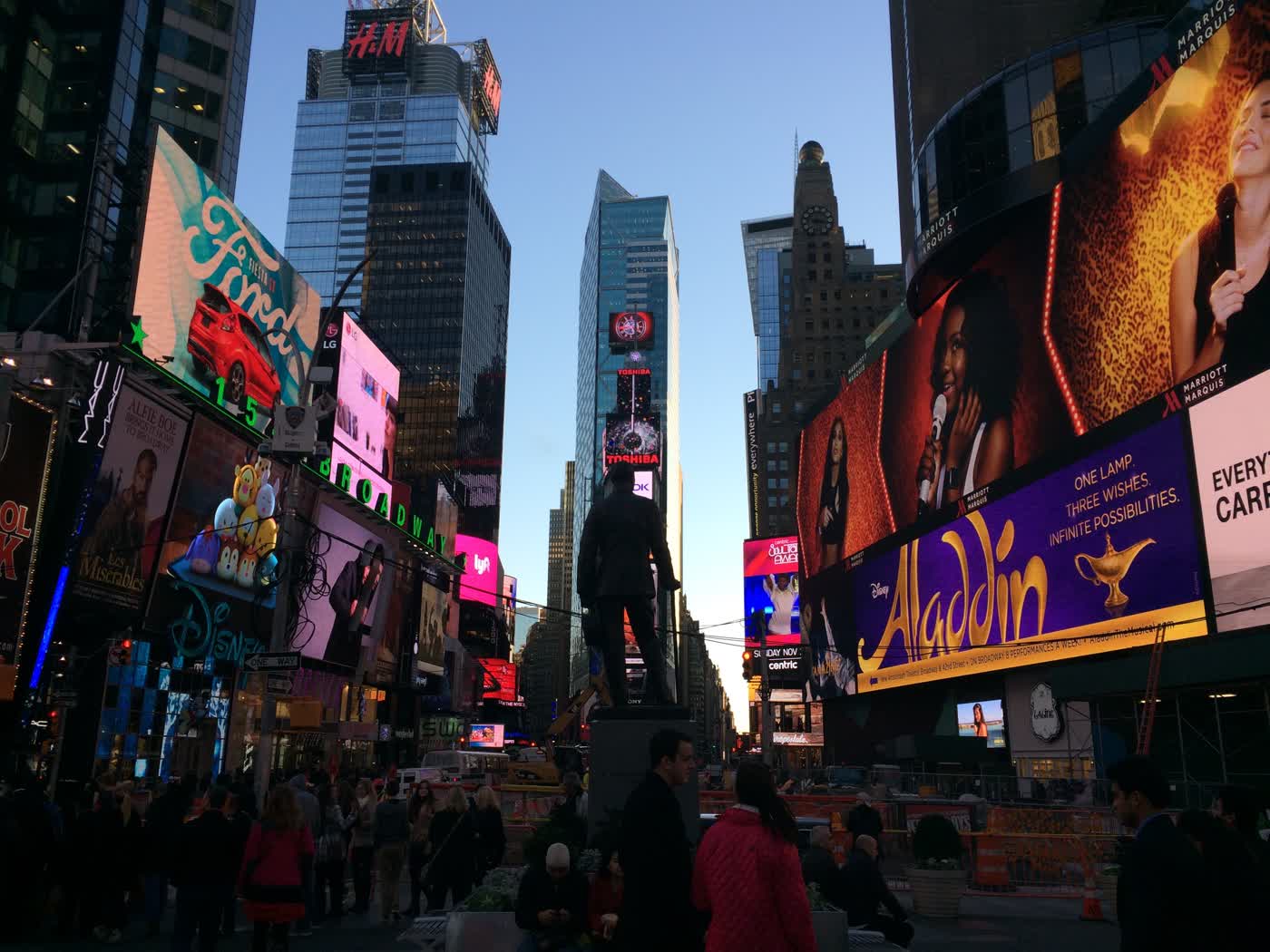 Times Square in all its flashy glory.