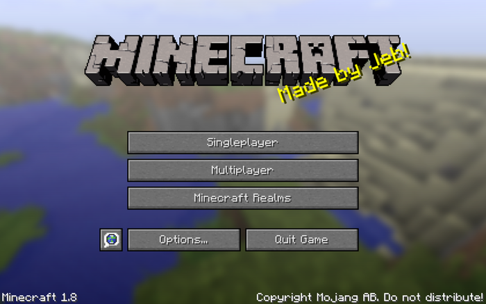 Minecraft's title screen.