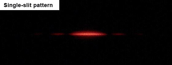A picture of light diffracting through a single slit.