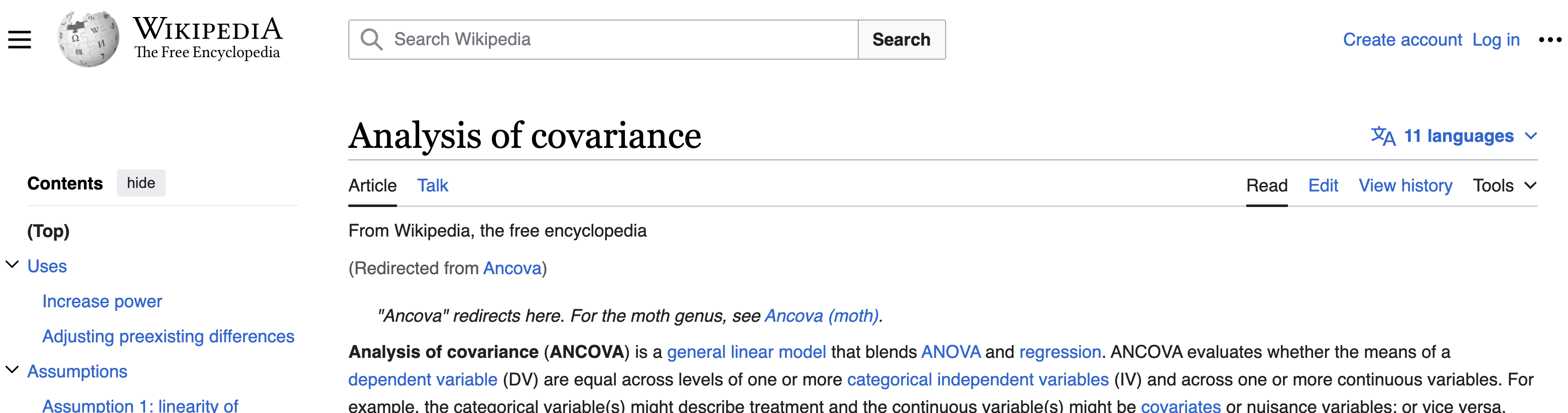 The Wikipedia article for ANCOVA.
